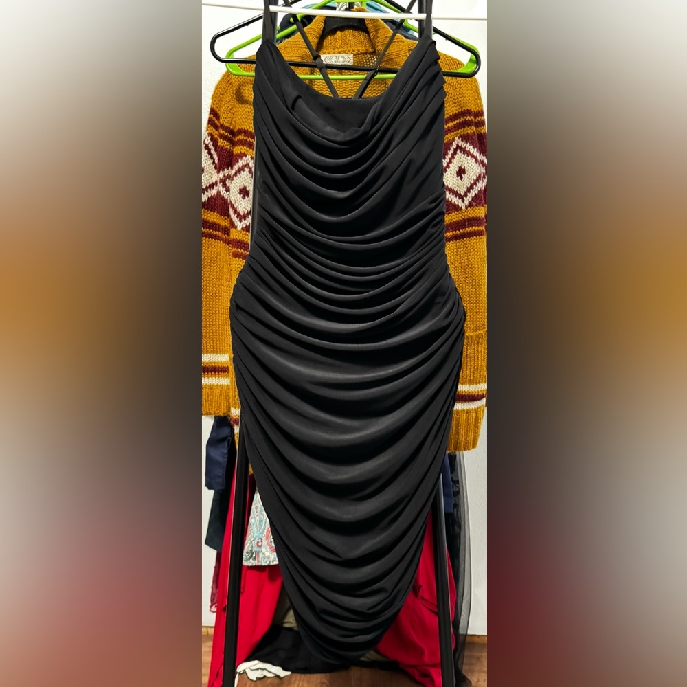 Klassy Network Mesh Rouched Brami Dress
